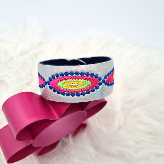 Armband Hologramm blau/neon, 21cm lang